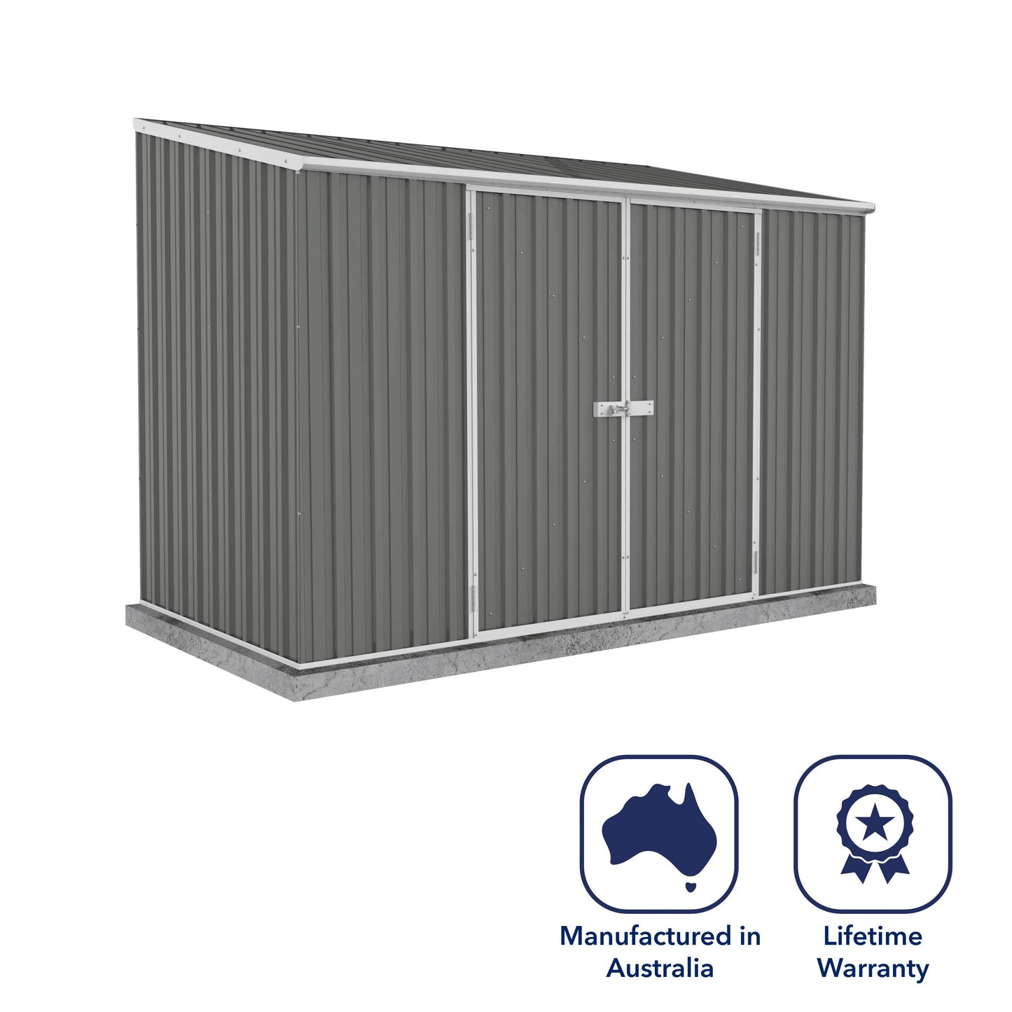 Mercia Absco 10 x 5 Woodland Grey Easy Build Pent Metal Shed