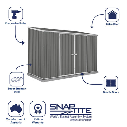 Mercia Absco 10 x 5 Woodland Grey Easy Build Pent Metal Shed