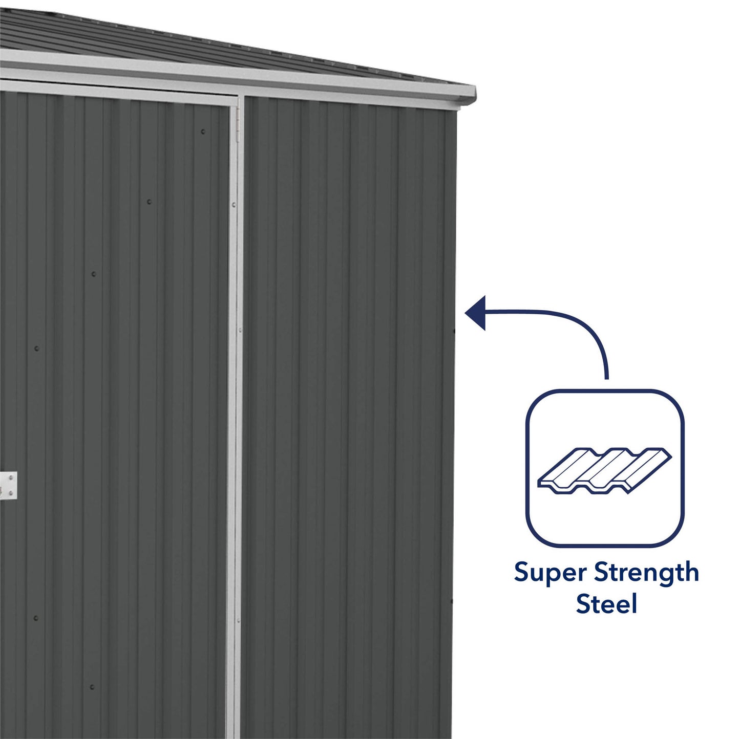 Mercia Absco 7' 5 x 5 Monument Grey Easy Build Pent Metal Shed