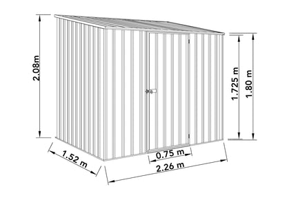 Mercia Absco 7' 5 x 5 Monument Grey Easy Build Pent Metal Shed