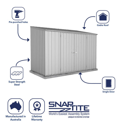 Mercia Absco 10 x 5 Titanium Easy Build Pent Metal Shed