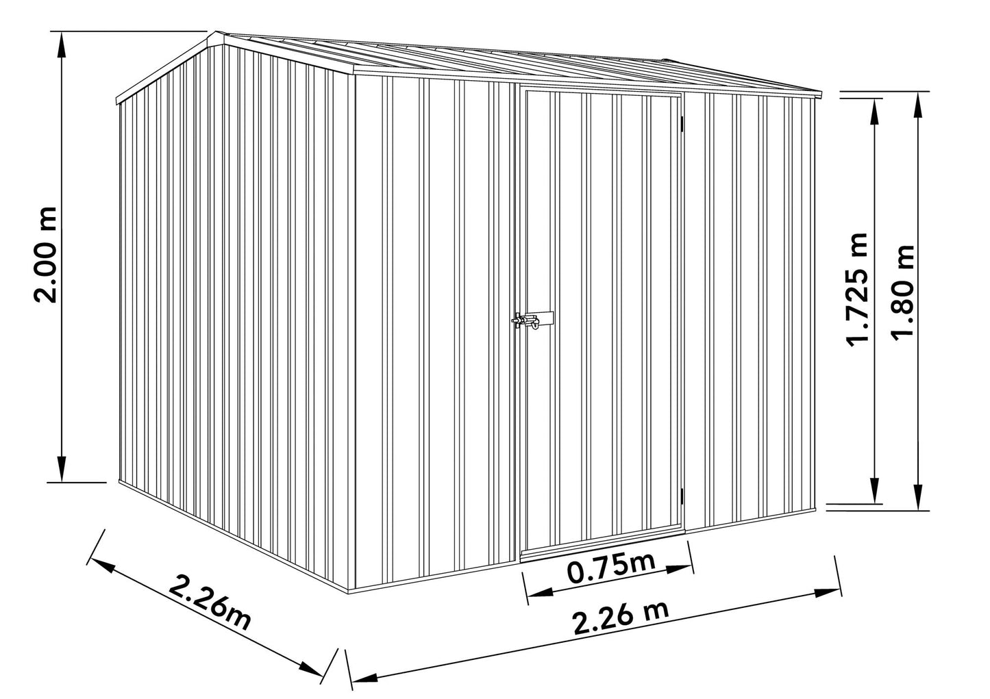 Mercia Absco 7' 5 x 7' 5 Monument Premier Metal Shed