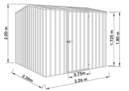 Mercia Absco 7' 5 x 7' 5 Monument Premier Metal Shed