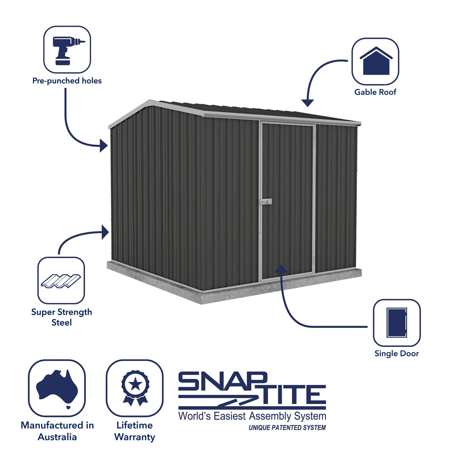 Mercia Absco 7' 5 x 7' 5 Monument Premier Metal Shed