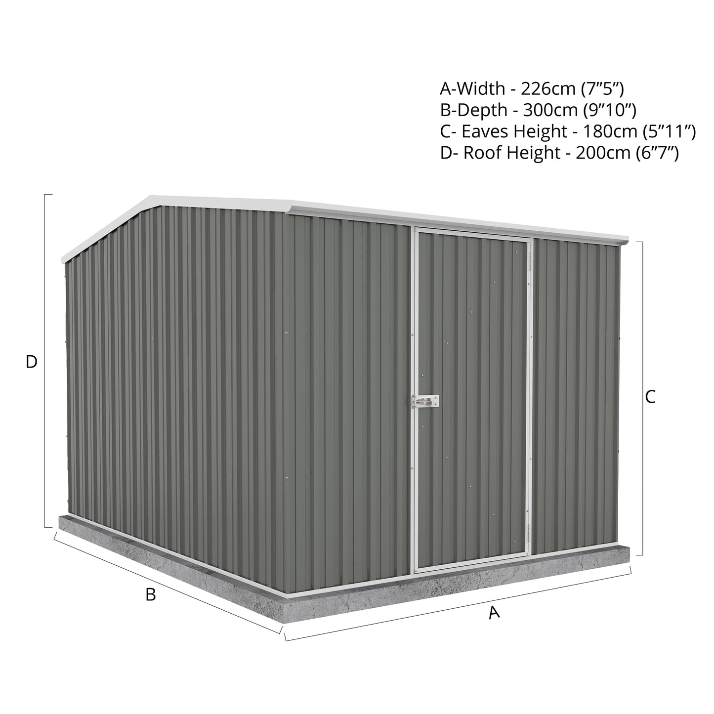 Mercia Absco 7' 5 x 10 Monument Premier Metal Shed