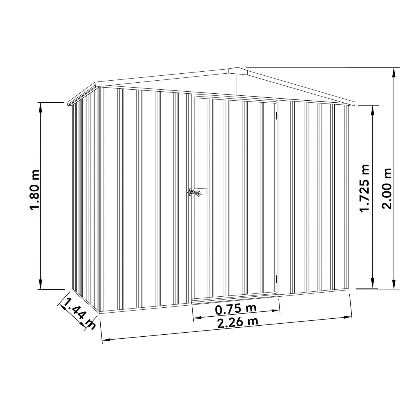 Mercia Absco 7' 5 x 5 Woodland Grey Regent Metal Shed