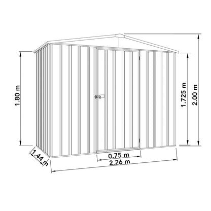 Mercia Absco 7' 5 x 5 Woodland Grey Regent Metal Shed