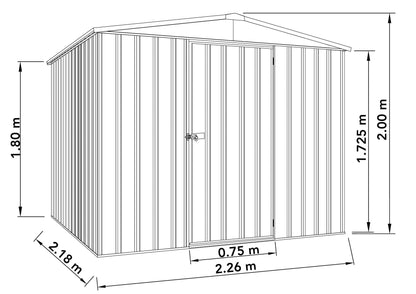 Mercia Absco 7' 5 x 7' 5 Woodland Grey Regent Metal Shed