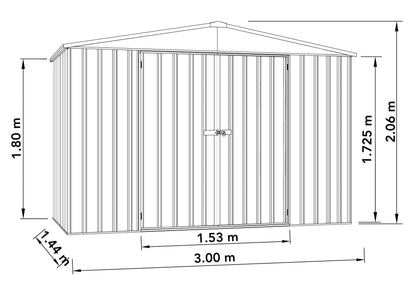 Mercia Absco 10 x 5 Woodland Grey Regent Metal Shed