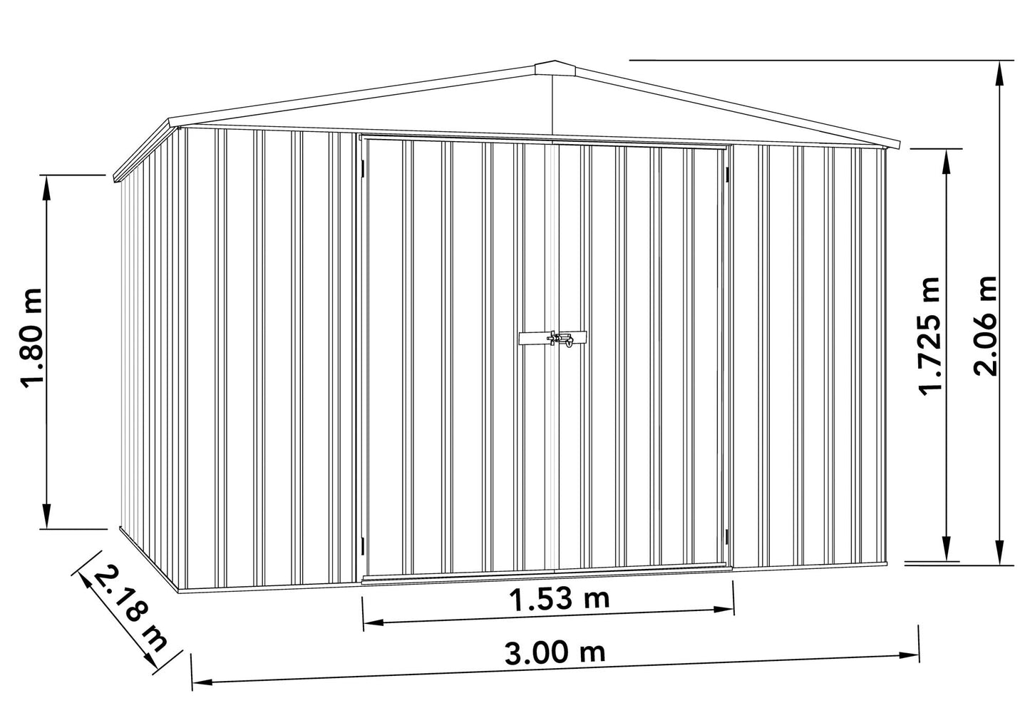 Mercia Absco 10 x 7 Woodland Grey Regent Metal Shed