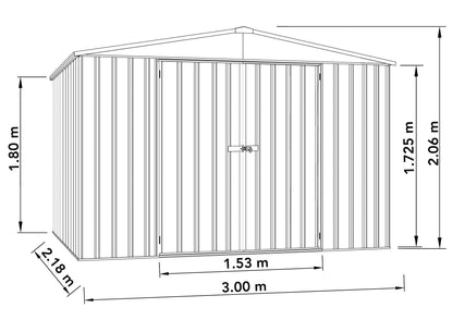 Mercia Absco 10 x 7 Woodland Grey Regent Metal Shed