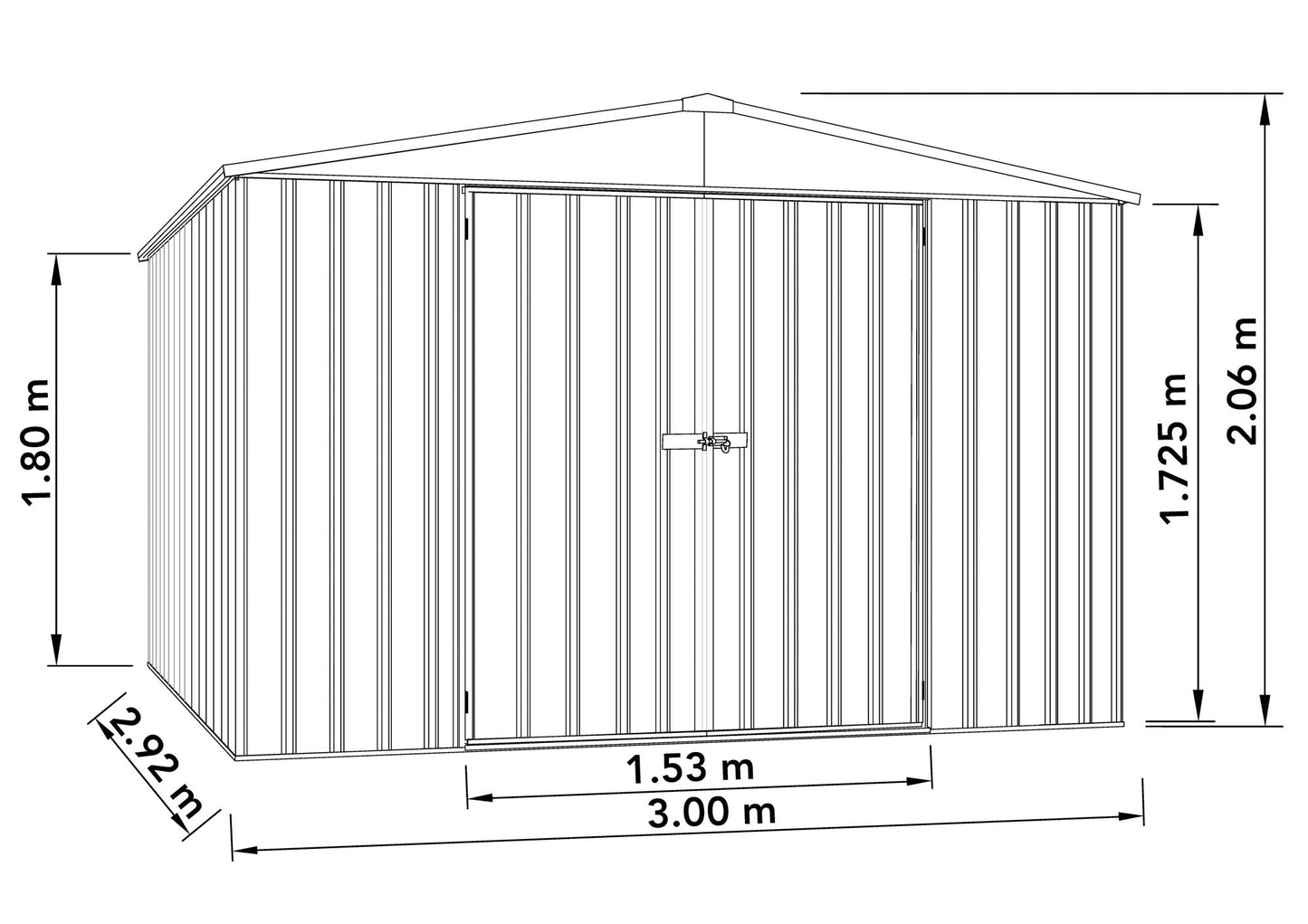 Mercia Absco 10 x 10 Woodland Grey Regent Metal Shed