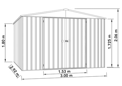 Mercia Absco 10 x 10 Woodland Grey Regent Metal Shed