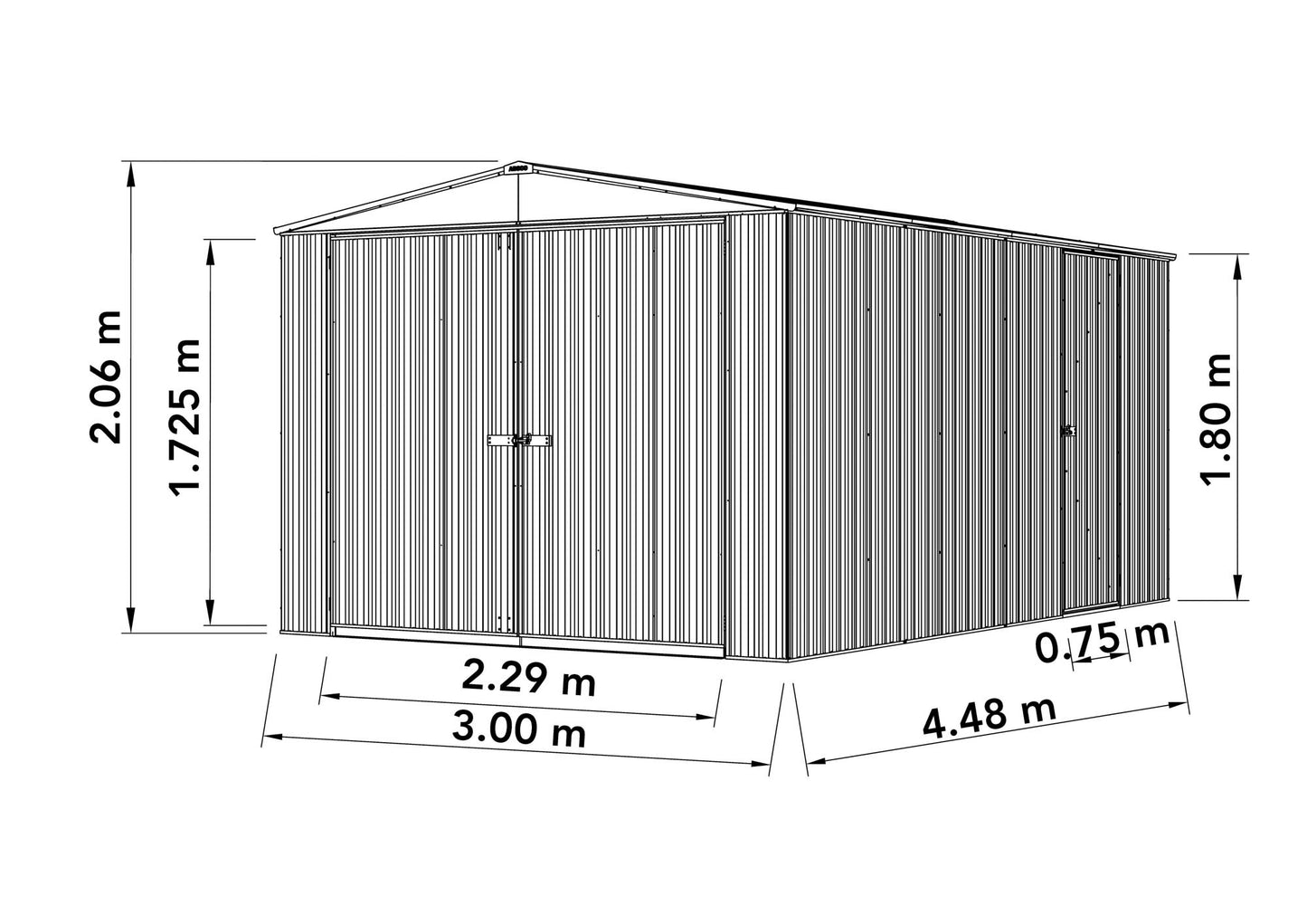 Mercia Absco 10 x 15 Titanium Easy Build Apex Metal Garage