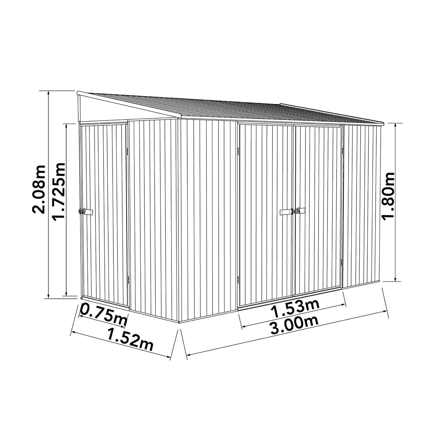 Mercia Absco 10 x 5 Woodland Grey Metal Bike Shed