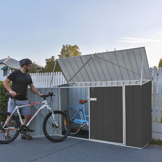 Mercia Absco 7' 5 x 2' 5 Woodland Grey Metal Bike Shed