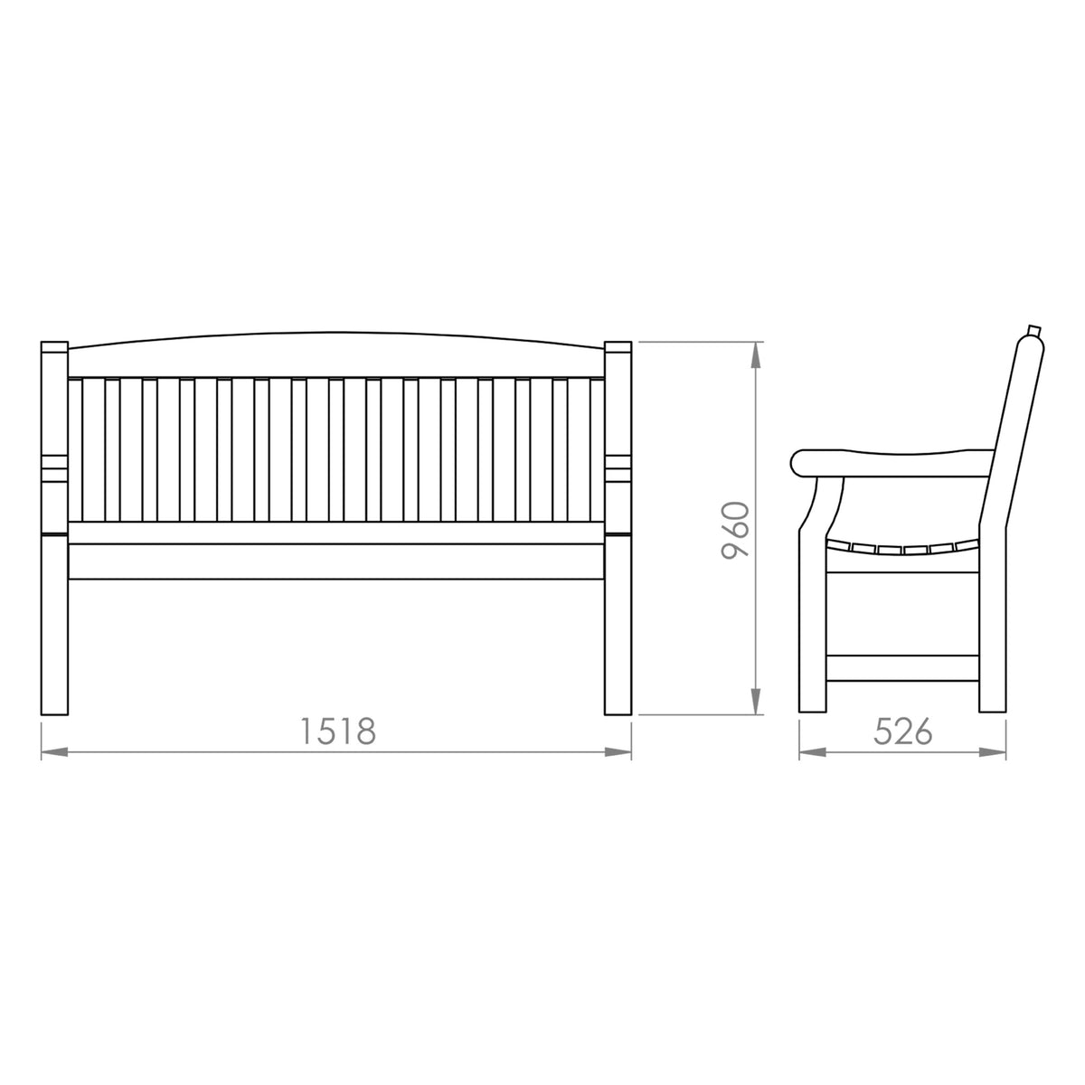 Mercia Carlton 5ft Premium Garden Bench
