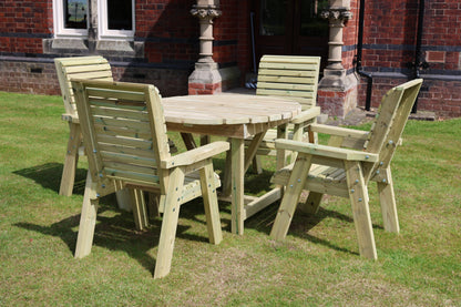 Churnet Valley Ergo Round Table Set - 4 Seater 4Xc