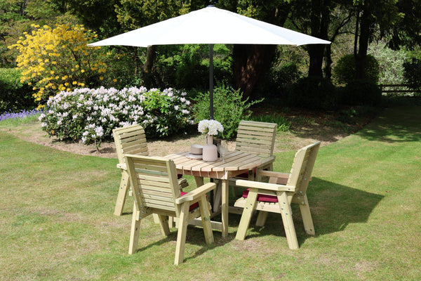 Churnet Valley Ergo Round Table Set - 4 Seater 4Xc