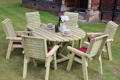 Churnet Valley Ergo Round Table Set - 6 Seater 6Xc