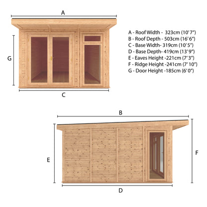 Mercia Sherwood Edwinstowe 3m x 4m Insulated Garden Room - (UPVC Windows & Doors) - Grey