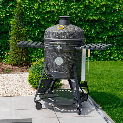 GRLLR Ember Pro Shiny Black Kamado BBQ with Trolley