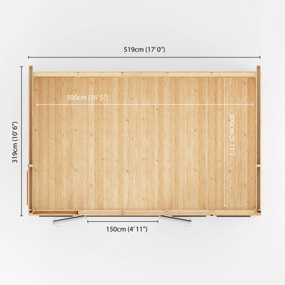 Mercia Sherwood Edwinstowe 5m x 3m Insulated Garden Room - (UPVC Windows & Doors) - Grey