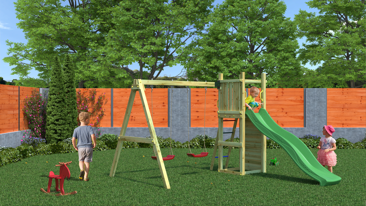 Shire Rumble Ridge Rock Wall with double swing Funny 3 Double Swing)