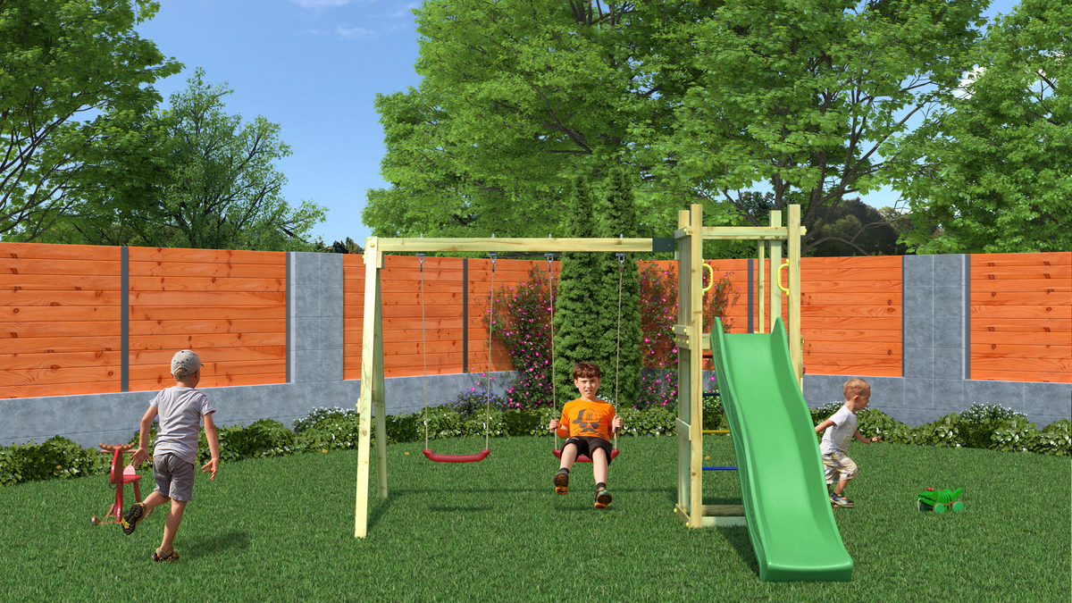 Shire Rumble Ridge Rock Wall with double swing Funny 3 Double Swing)