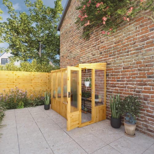 Mercia 8 x 4 Woodsman Pent Lean-To Greenhouse - Polycarbonate