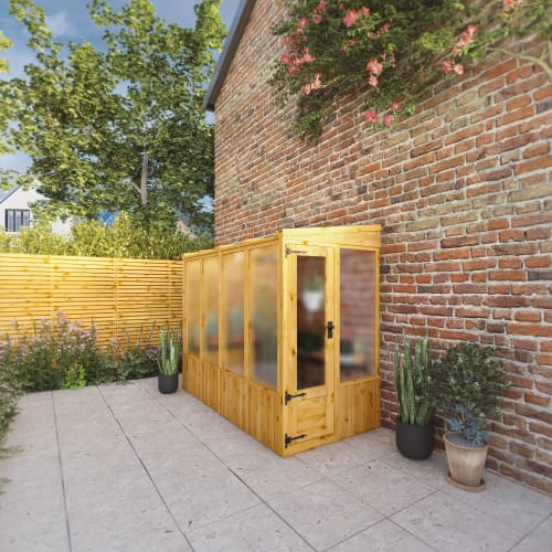 Mercia 8 x 4 Woodsman Pent Lean-To Greenhouse - Polycarbonate