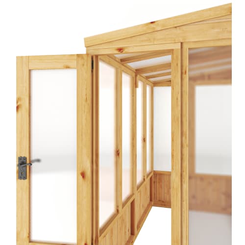 Mercia 8 x 4 Woodsman Pent Lean-To Greenhouse - Polycarbonate