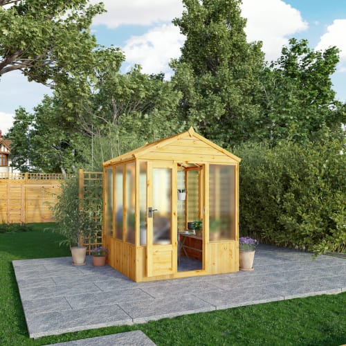Mercia 6 x 6 Woodsman Apex Greenhouse - Polycarbonate
