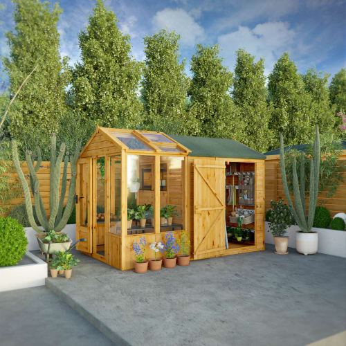 Mercia 10 x 6 Woodsman Combi Greenhouse Shed - Styrene