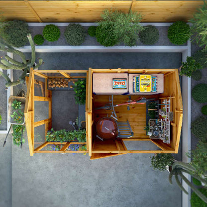 Mercia 10 x 6 Woodsman Combi Greenhouse Shed - Styrene