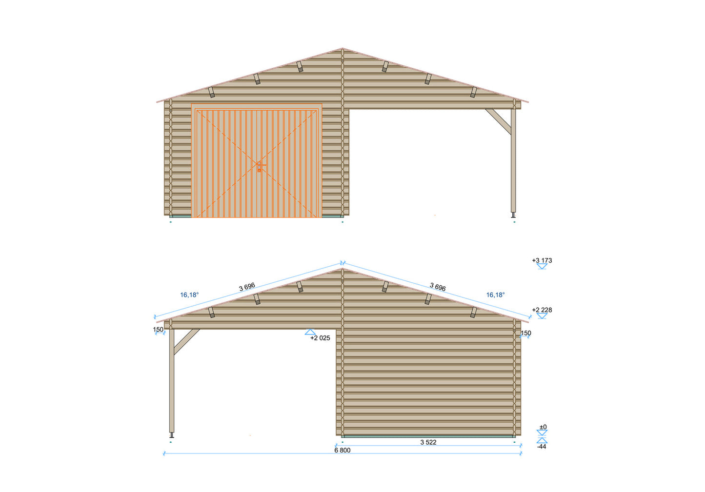 Shire Garage+Carport 6,8x5,6