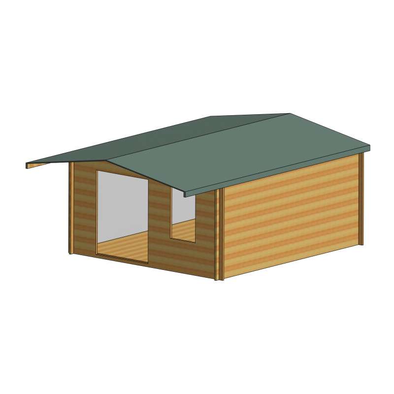 Shire Glenmore 16Gx12 Log Cabin (28mm - 70mm Logs)