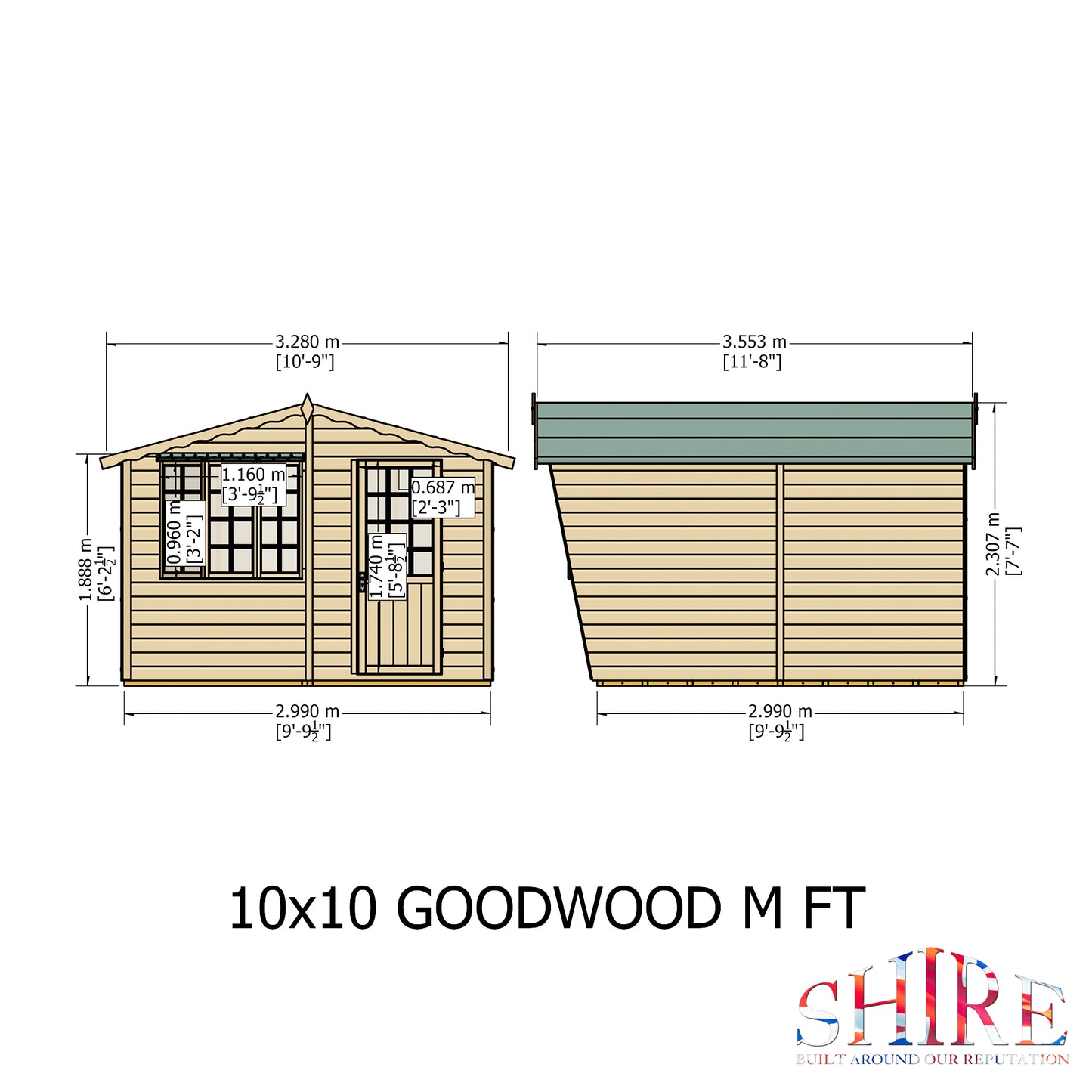 Shire Goodwood 10x10 Loglap Style C