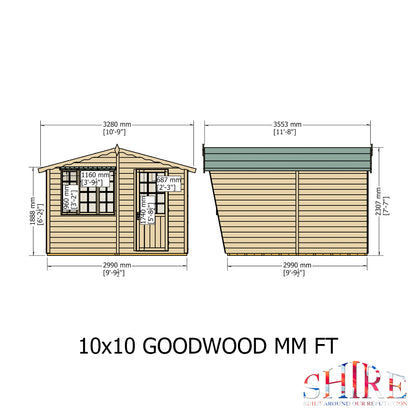 Shire Goodwood 10x10 Loglap Style C