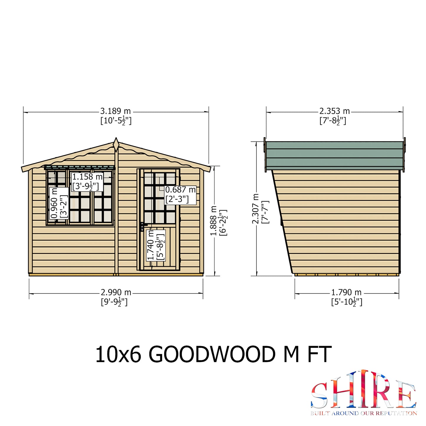 Shire Goodwood 10x6 Shiplap Style C