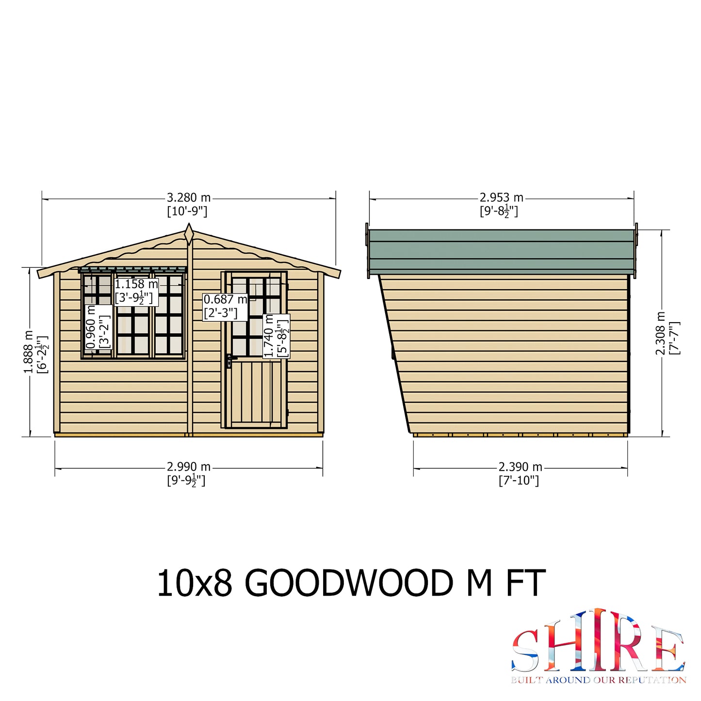 Shire Goodwood 10x8 Shiplap Style C