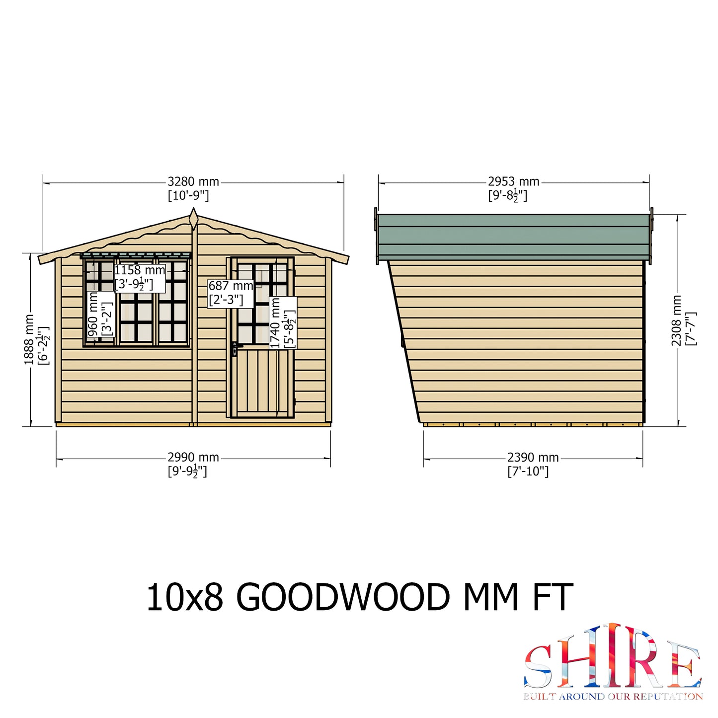 Shire Goodwood 10x8 Shiplap Style C