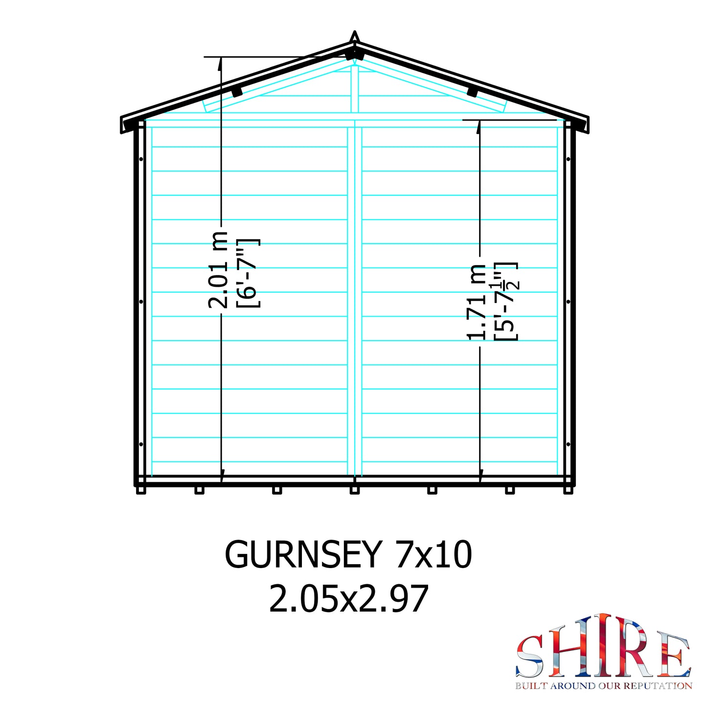 Shire Guernsey Pressure Treated 10x7 Double Door