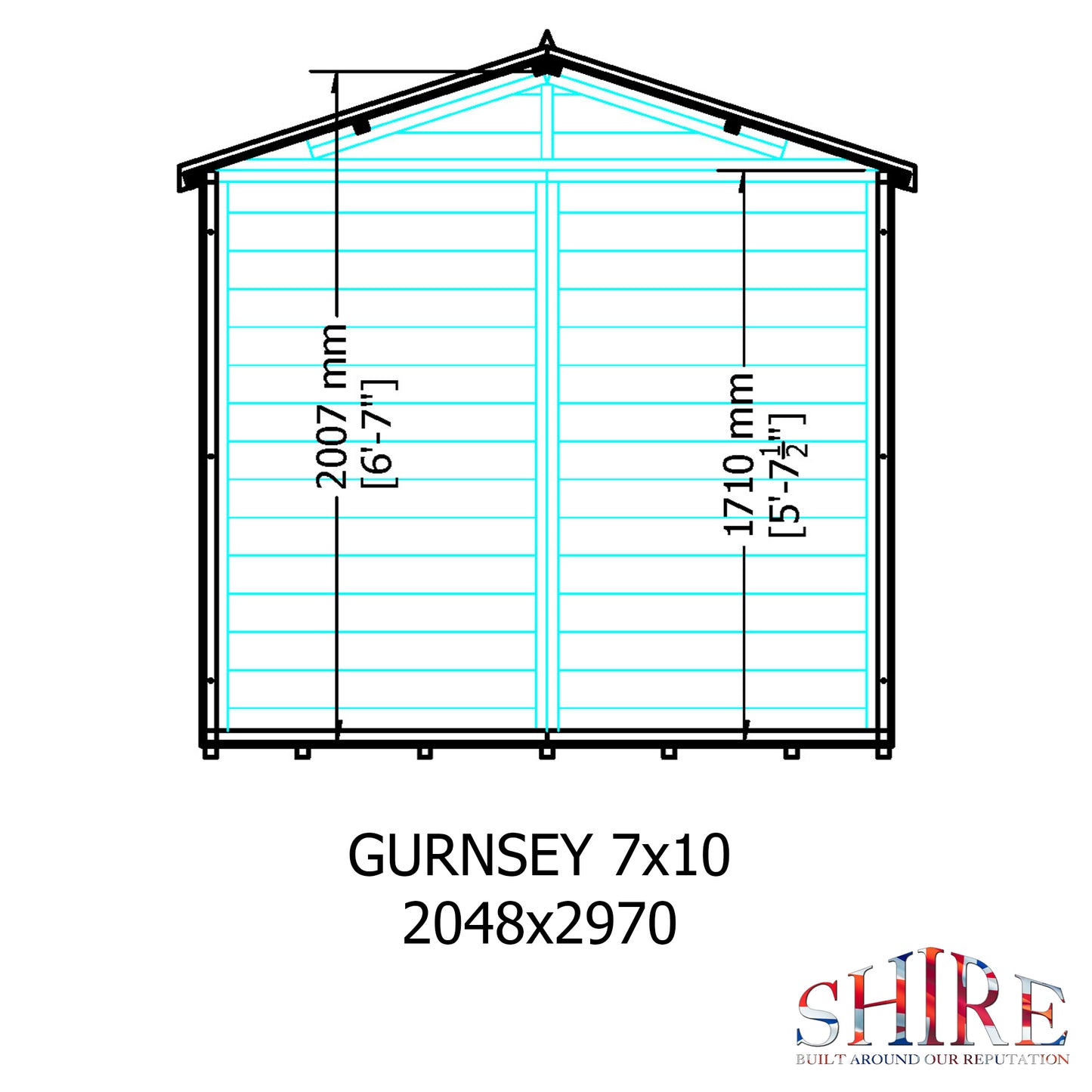 Shire Guernsey Pressure Treated 10x7 Double Door