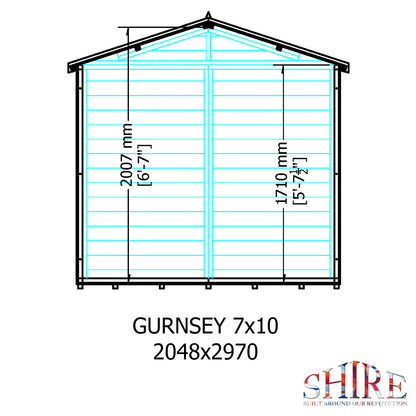 Shire Guernsey Pressure Treated 10x7 Double Door