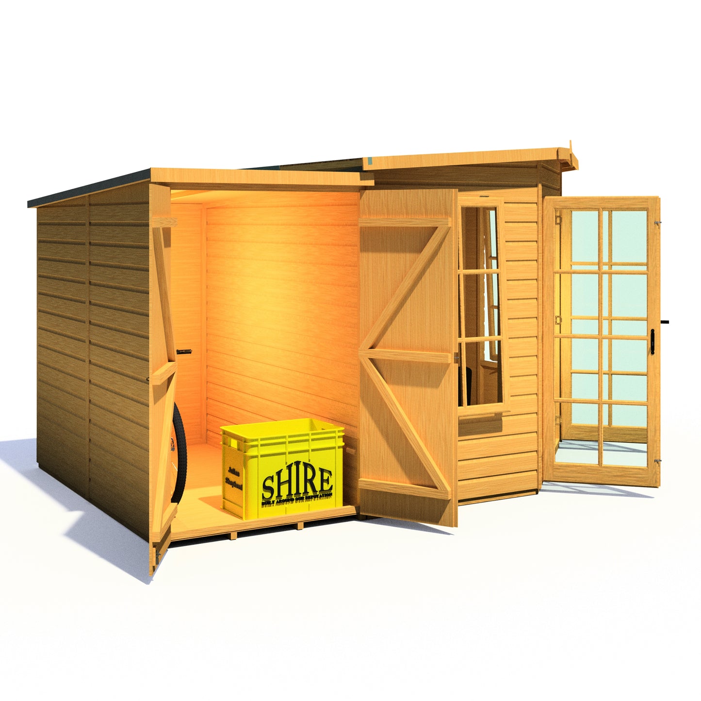 Shire Hampton with Side Shed	8 x 12