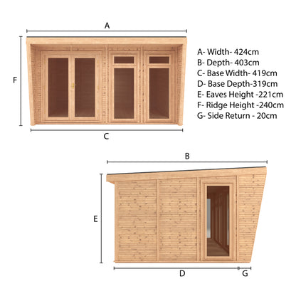 Mercia Sherwood Harlow 4m x 3m Insulated Garden Room