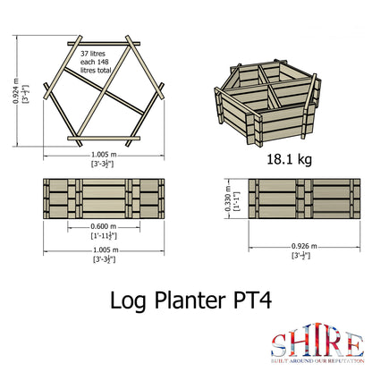 Shire Hexagonal Planter Pressure treated 4