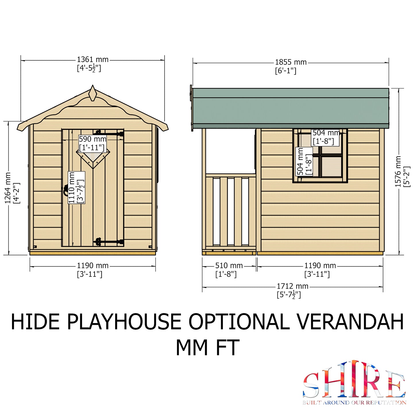 Shire Hide 4x4 Shiplap & Verandah