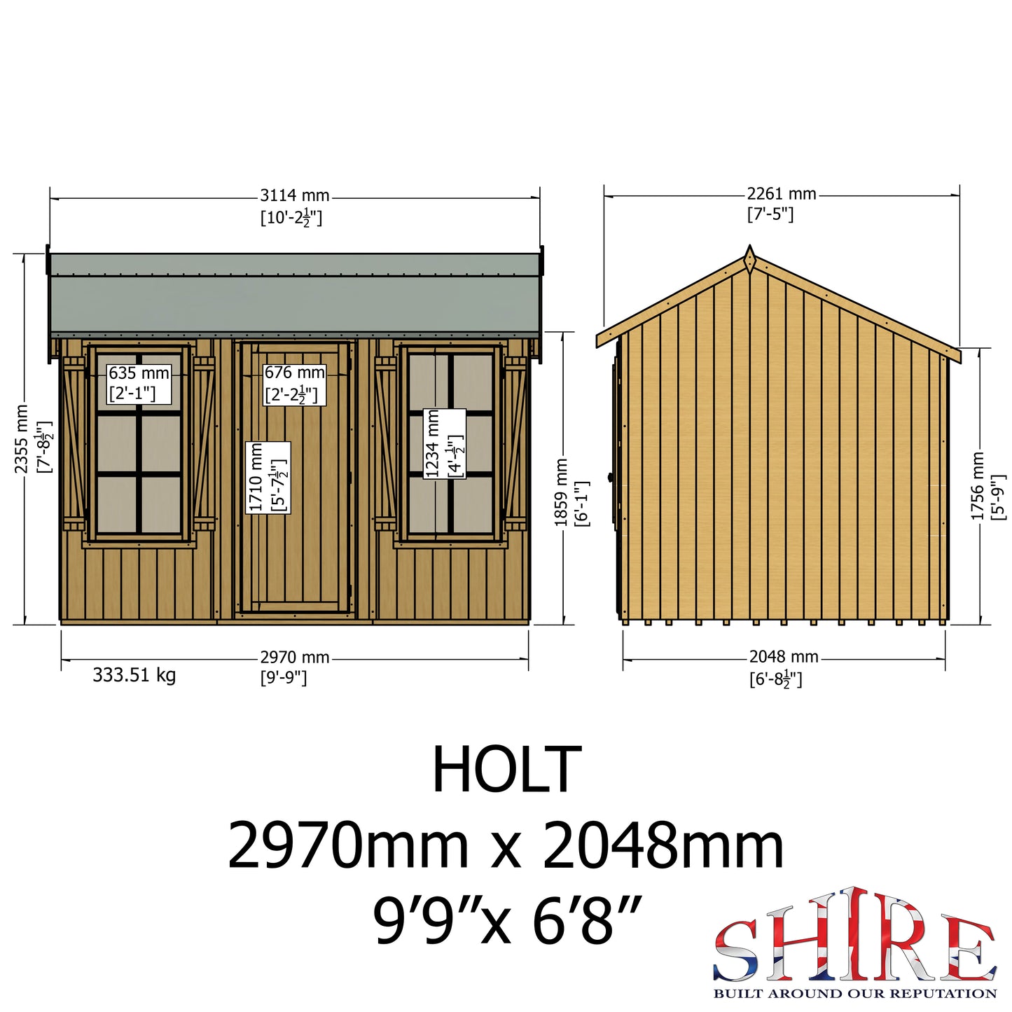 Shire Holt Single Door 7 x 10